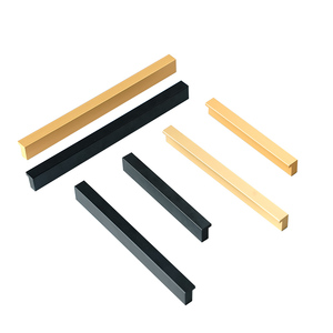 Hợp kim nhôm hiện đại vàng đen kéo dài tủ quần áo tủ lõm kéo xử lý cho phòng ngủ tủ quần áo ẩn ngăn kéo cửa nhà bếp - Product Image 3