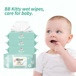 BB Kitty Натуральные Бамбуковые детские салфетки оптом высококачественные одноразовые детские влажные салфетки бесплатный образец