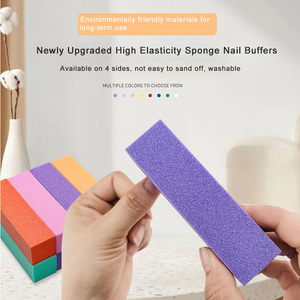 Lime à ongles en éponge colorée personnalisée, assortiment blanc et rose, bloc polissoir à ongles 4 faces pour manucure, fournitures de salon et d'art des ongles - Product Image 2