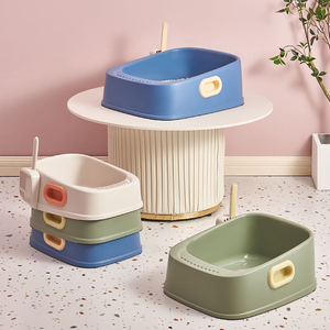 Bac à litière intelligent pour chat, grande capacité, en plastique, avec barrière anti-éclaboussures surélevée, 39x30x16cm - Product Image 6