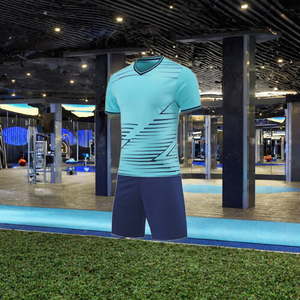 Maillot de football respirant en polyester, col en V, manches courtes, tenue de sport - Product Image 3