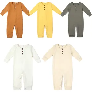 Hot sale Romper Clothes Long Sleeve Baby boy Rompers Wholesale cute plain custom Baby outfit