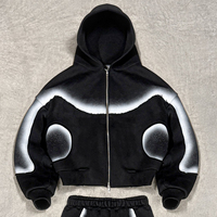 Ensemble survêtement et sweat-shirt surdimensionné en coton vintage à fermeture éclair pour homme, personnalisé