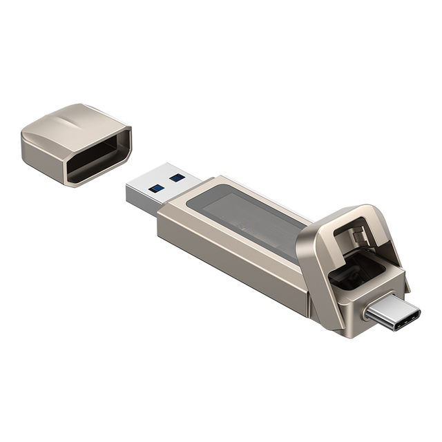 USAMS High-Speed 5G OTG USB Flash Drive Aluminum Alloy With Type-C+USB Dual Ports Available in 2TB/1TB/512GB/256GB/128GB