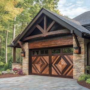 <span class=keywords><strong>Porte</strong></span> de garage en bois véritable de style ferme moderne, rustique, Tudor, Ranch, Carriage Stamp, pour usage résidentiel - Product Image 5