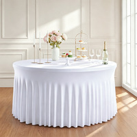 Nappe extensible moderne exclusive en spandex avec jupe de table style cocktail