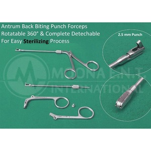 Pince à perforer ORL de qualité chirurgicale, rotative à 360 degrés, détachable, en acier inoxydable, pour perforation de l'œsophage, type Back-Biter - Product Image 2