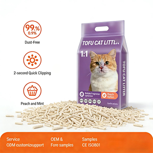Bulk snelklonterende, niet-toxische, biologisch afbreekbare, milieuvriendelijke sojatofu kattenbakvulling 5KG, weinig stof, zeer absorberend - Product Image 1