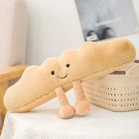 Porte-clés en peluche créatif en forme de croissant, charmant pendentif baguette, couleur personnalisable, rembourrage en coton PP, jouet doux en polyester, cadeau pour femme