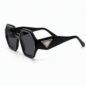 Lunettes de soleil en acétate polarisées pour femmes et hommes, faites à la main, verres UV400, logo métallique 3D personnalisé - Product Image 1