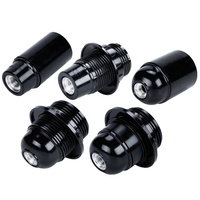 Vintage baquelita E27 tapa de iluminación tornillo Base Socket 4A negro portalámparas y Base estilo Retro