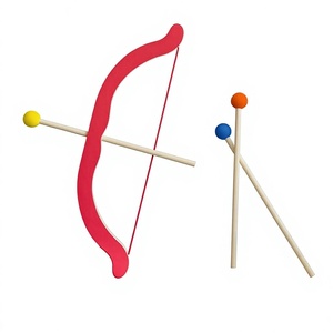Ensemble d'<span class=keywords><strong>arc</strong></span> et de flèches en <span class=keywords><strong>bois</strong></span> fait main pour les enfants de 4 à 6 ans, jeu de tir de simulation en intérieur et en extérieur, <span class=keywords><strong>jouet</strong></span> d'entraînement de la coordination œil-main - Product Image 1