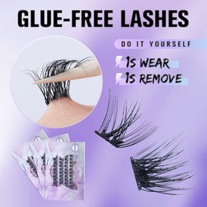 चमक पर golley diy प्रेस कोई गोंद स्वयं चिपकने वाली गांठ क्लस्टर नहीं की आवश्यकता गोंद मुक्त पलकों के विस्तार विक्रेता व्यक्तिगत क्लस्टर - Product Image 2