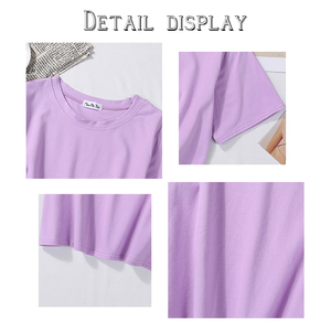 T-shirt court ample pour femme, personnalisable avec logo, en coton doux, pour filles - Grande Vente - Product Image 4