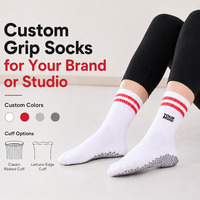 Chaussettes de Pilates antidérapantes, chaussettes de yoga confortables en tissu, chaussettes d'entraînement personnalisées pour femmes, danse, barre, yoga, exercice