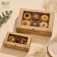 Boîte à pâtisserie en kraft personnalisée avec fenêtre transparente, emballage alimentaire pour gâteaux, pâtisseries, cupcakes, desserts, biscuits, à emporter pour les cafés