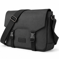 Bolso Bandolera de Piel Sintética con Solapa, Correa Ancha, Hebilla Frontal de Liberación Rápida, para Trabajo y Viajes, para Hombre
