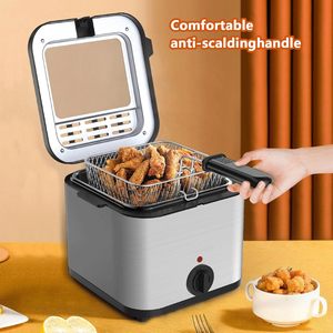 Small Home Stainless Steel Electric Chips Frying Machine Deep Fryer with Temperature Control - Product Image 2