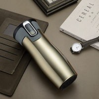 Bouteille d'eau en acier inoxydable avec base antidérapante, de haute qualité, élégante, avec couvercle isotherme pour café – Idéale pour les cadeaux d'affaires