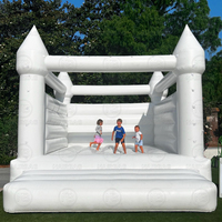 Château sautant gonflable de videur de maison de rebond blanche 13ft x 11.5ft château plein d'entrain 10ft tente de dôme de maison de bulle pour la noce