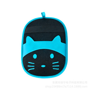 Gants de dépoussiérage pour animaux de compagnie, éponge ronde, brosse double face pour chien à poils longs - Product Image 4