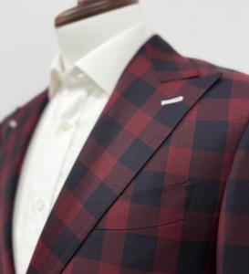Costume d'affaires sur mesure pour homme, style classique, 2 pièces, coupe ajustée, grande taille, plissé, respirant, tissu en laine imperméable, simple boutonnage - Product Image 3