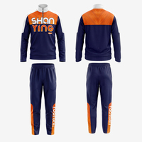 Ensemble de survêtement d'entraînement pour hommes, impression par sublimation intégrale, vêtements de sport pour hommes, ensembles de vestes et pantalons en polyester pour la course à pied, vêtements de football