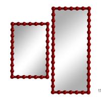 Miroir sur pied en bois massif et verre, style rétro moderne 2025, taille et couleur personnalisables, décoratif pour salle de bain et salon