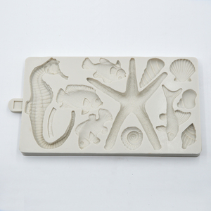 Moldes de silicona para decoración de tartas, forma de estrella de mar, conchas, pescado, <span class=keywords><strong>caballo</strong></span>, <span class=keywords><strong>Fondant</strong></span>, Chocolate - Product Image 3