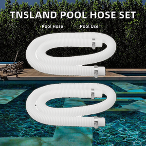 TNSLAND - Juego <span class=keywords><strong>de</strong></span> 2 Mangueras para <span class=keywords><strong>Piscina</strong></span> <span class=keywords><strong>de</strong></span> 32 mm, 150 cm, Material PE Blanco con 4 Clips <span class=keywords><strong>de</strong></span> Fijación para Reemplazo <span class=keywords><strong>de</strong></span> Piscinas y Bombas Sumergibles - Product Image 2