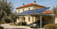 Système de montage de panneaux solaires pour structure de stationnement de voitures, abri de voiture