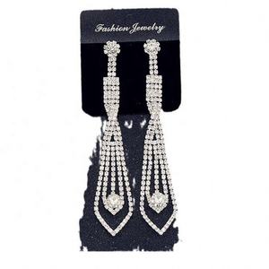 European American Style Classical Tassel <b>Earrings</b> Long Rhinestone Full Diamond <b>Fashion</b> <b>Chandelier</b> for Nightclub Formal Party - Product Image 4