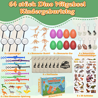 64 pièces de cadeaux de fête sur le thème des dinosaures pour enfants, jouets d'anniversaire dinosaures, articles pour sacs cadeaux, fournitures de fête sur le thème des dinosaures pour garçons et filles