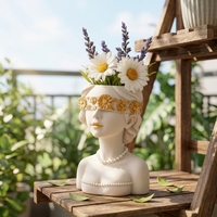 Moule en silicone pour pot de fleurs « Dame Masquée », idéal pour le bricolage, la cimentation, le plâtre, les coupelles de rangement, les ornements, les porte-bougies d'aromathérapie, et la création de objets en résine époxy