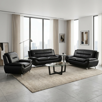 Frank Furniture Ensemble de canapés sectionnels inclinables 7 places de luxe modernes en cuir respirant pour le salon