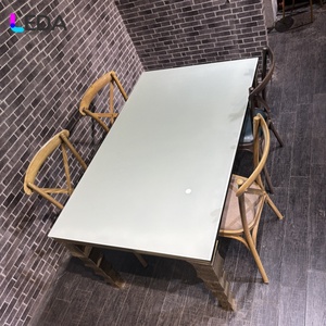 JINDA Wholesale Wedding Party Events Banquet Metal Fancy <strong>Table</strong> White Gold Stainless <strong>Steel</strong> <strong>Frame</strong> <strong>Table</strong> - Product Image 2