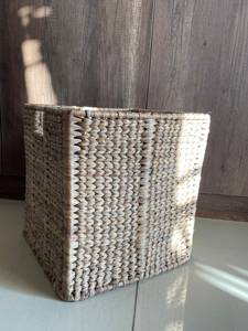 Handmade Water Hyacinth Basket 14 Inch Woven Storage Bin for Laundry Toys and <b>Blankets</b> Eco Friendly Natural Fiber Home Organizer - Product Image 2