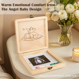 Caja de madera para guardar recuerdos, caja de recuerdos para bebés, caja para colección de artículos de bebé, caja de almacenamiento de madera - Product Image 4