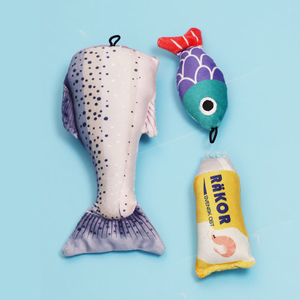 Set di Giocattoli per Gatti in Peluche Certificati CE a Forma di Pesce, Cipolla e Zenzero, Giocattoli da Masticare in Peluche con Erba Gatta, Gadget in Velluto per Gatti - Product Image 4