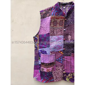 Chaqueta de Verano Unisex Hecha a Mano, Reversible, de Seda, con Parches, Acolchada, Transpirable, con Decoración de Rayas, Venta al Por Mayor - Product Image 2