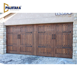 Puerta de Garaje de Madera Real de Estilo Moderno para Casa de Campo, Puerta de Garaje Rústica de Estilo <span class=keywords><strong>Tudor</strong></span>, Puerta de Garaje Residencial de Madera con Diseño de Carruaje - Product Image 2