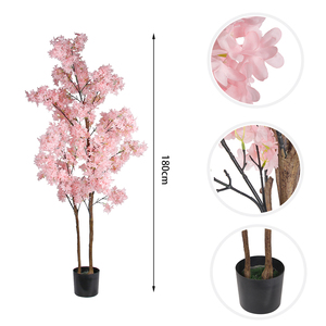 PZ-5-56 nhà văn phòng trang trí giả nhiều màu cây giả lụa nhà máy với nhựa Vườn Ươm nồi cao hoa anh đào cây nhân tạo - Product Image 2