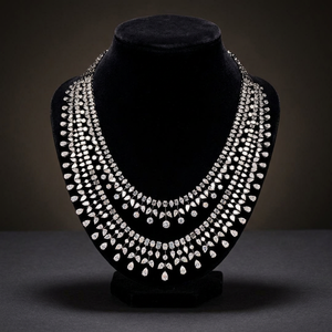 สร้อยคอทองคำขาวชุบเพชร 18K น่ารัก หรูหรา ได้รับการรับรองจาก IGI น้ำหนัก 30 กรัม สายปรับได้ เหมาะสำหรับทั้งชายและหญิง ของขวัญแต่งงาน จี้ห้อยประดับ - Product Image 1