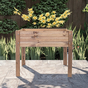 Lattice Design Hand Carved American Style <b>Wood</b>- <b>Planter</b> Box-Square Decorative Outdoor Flower Pot for Patio <b>Garden</b> by Pure <b>Garden</b> - Product Image 2