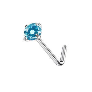 Astm F136 <span class=keywords><strong>Titanium</strong></span> Neus Ring Modieuze Multi Functionele Zirkoon Stud Oorbellen L-Vorm <span class=keywords><strong>Bar</strong></span> Met Kristallen Body Piercing Sieraden - Product Image 4