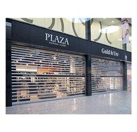 Porte commerciale de conception moderne à volet roulant en aluminium transparent polycarbonate verre acier automatique pour les centres commerciaux intérieurs et extérieurs