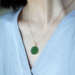 Hetian <span class=keywords><strong>jade</strong></span> jaspe <span class=keywords><strong>pendentif</strong></span> pièce ronde <span class=keywords><strong>jade</strong></span> <span class=keywords><strong>pendentif</strong></span> or incrusté jaspe pilule petit <span class=keywords><strong>jade</strong></span> <span class=keywords><strong>pendentif</strong></span> jaspe collier - Product Image 3