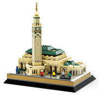 Blocs de construction éducatifs en plastique ABS de la Mosquée Hassan II de Casablanca, Maroc, pour enfants musulmans