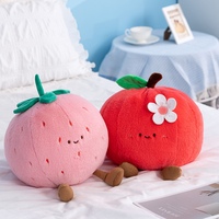 Almohada de Peluche de Frutas, Suave y Esponjosa, Piña, Fresa, Manzana, Naranja, Sandía, Coco, Cojín Relleno para Sofá y Dormitorio