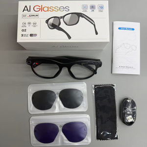 AI Smart <strong>Glasses</strong> with Dual Optical Lenses Intelligent Real Time Translation Music Playback BT Calling Wifi High Pixel <strong>Camera</strong> G2 - Product Image 4